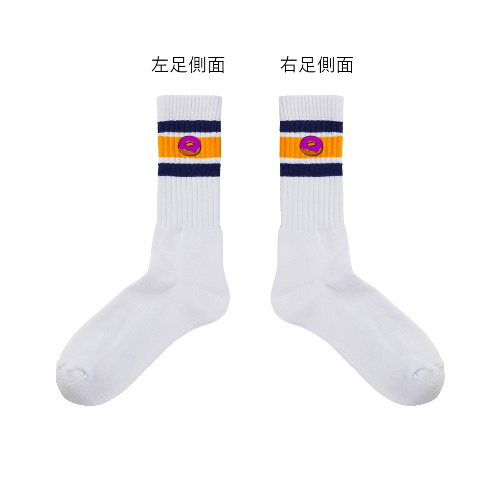 【数量限定】みみ手描きデザイン刺繍入り 靴下（ドーナツ）〜 #奏みみ7周年記念ライブ ver.