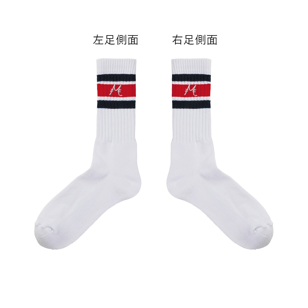 【数量限定】みみ手描きデザイン刺繍入り 靴下(みみロゴ)〜 #奏みみ7周年記念ライブ ver.