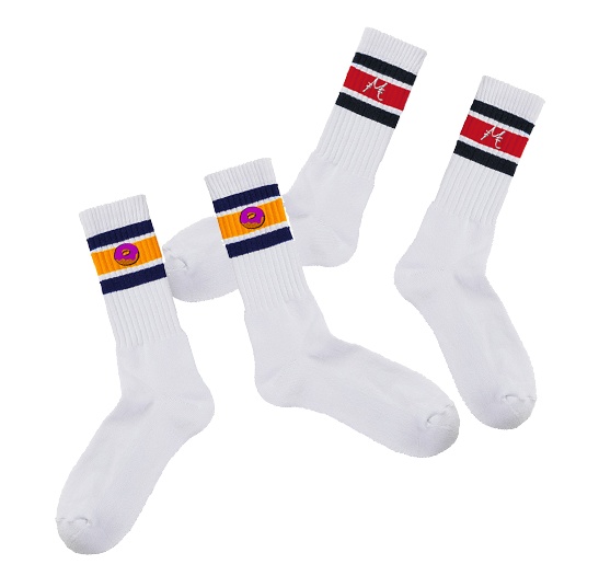 【数量限定】みみ手描きデザイン刺繍入り 靴下(みみロゴ)〜 #奏みみ7周年記念ライブ ver.