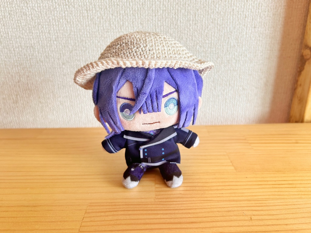 ぬいぐるみ用手編み帽子 白