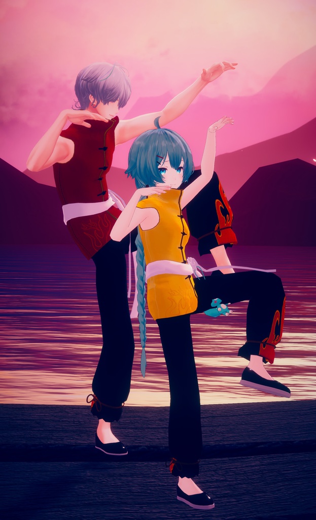 【水瀬・薄荷対応】【音ギミック付】カンフー服 烈火V