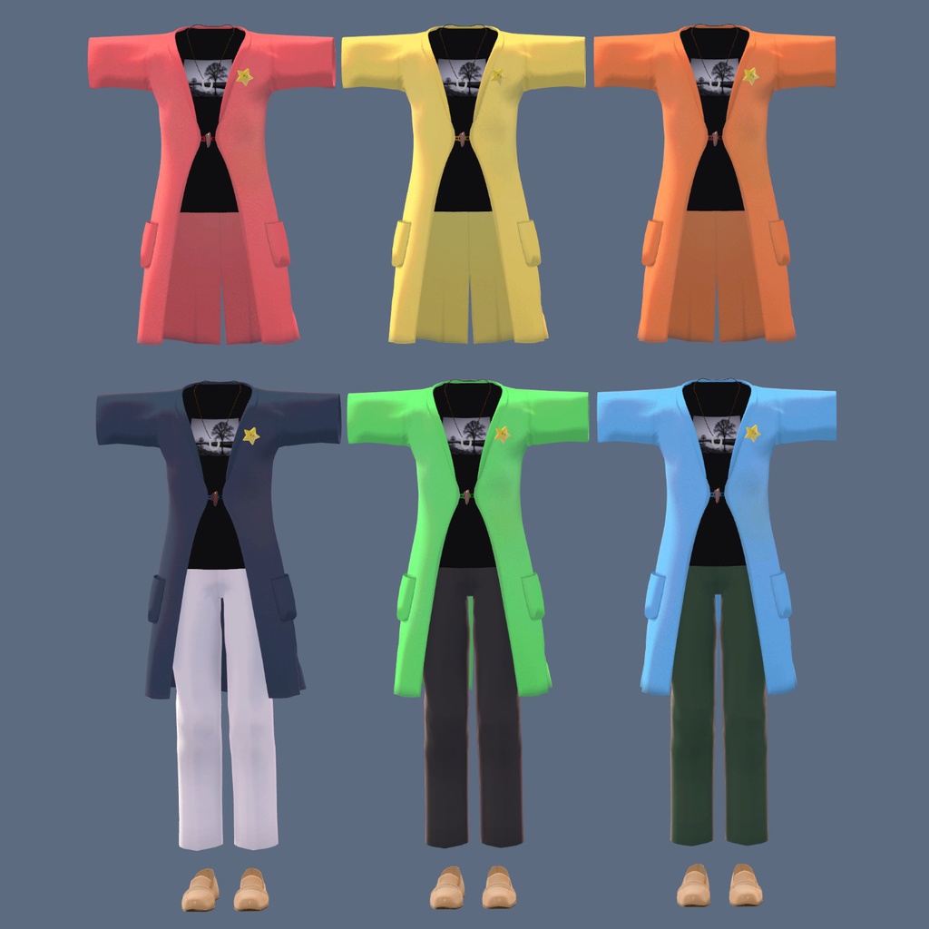 【水瀬・斑霞】VRC向け衣装 ライトライト