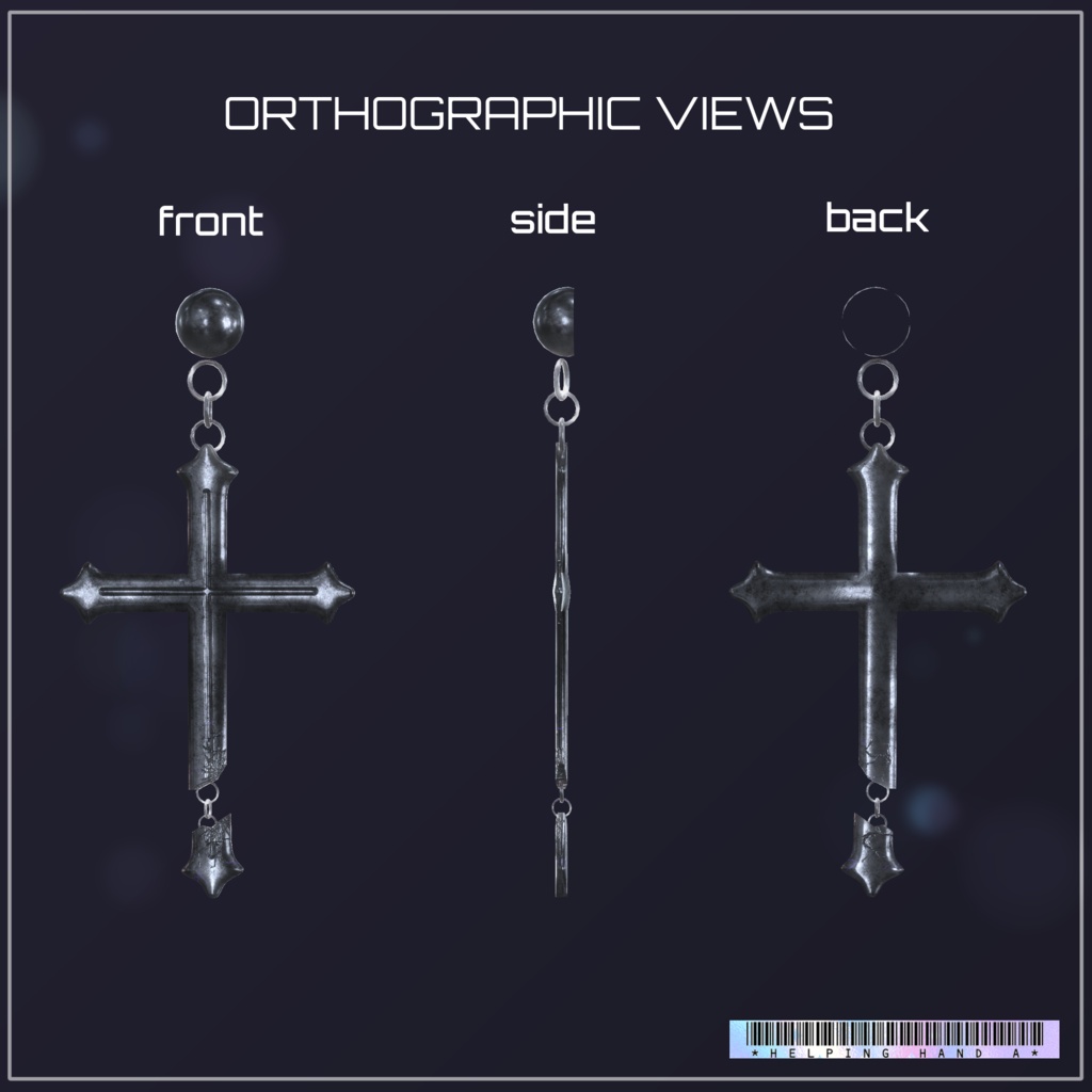 【期間限定・無料】Cross of Fractured Faith イヤリング Physbone設定済【~7/8】