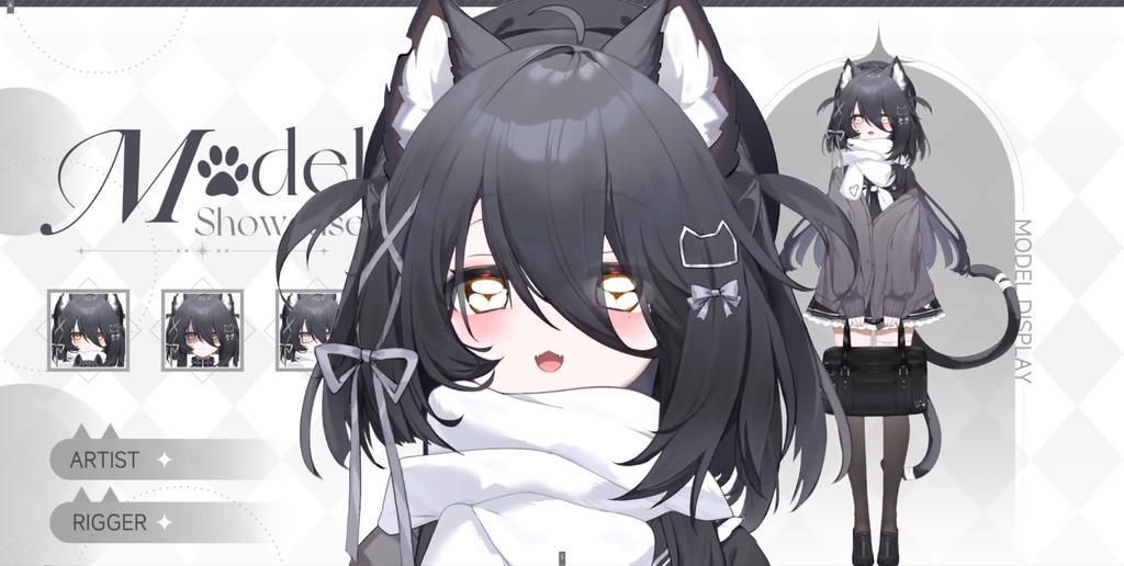 【VTS】【Live2D 2Dモデル】JK小黒猫【量販モデル】