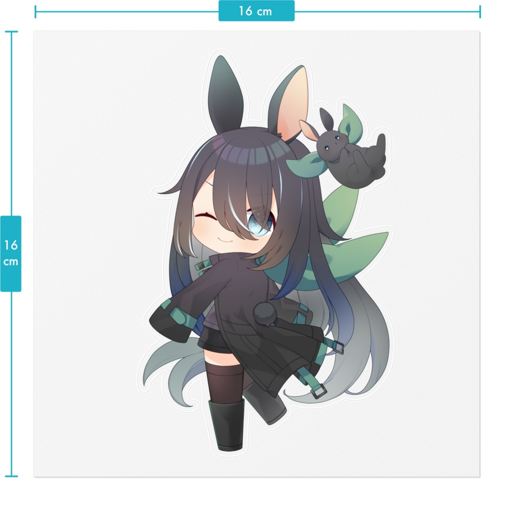 うさぎさなや防水透明ステッカー