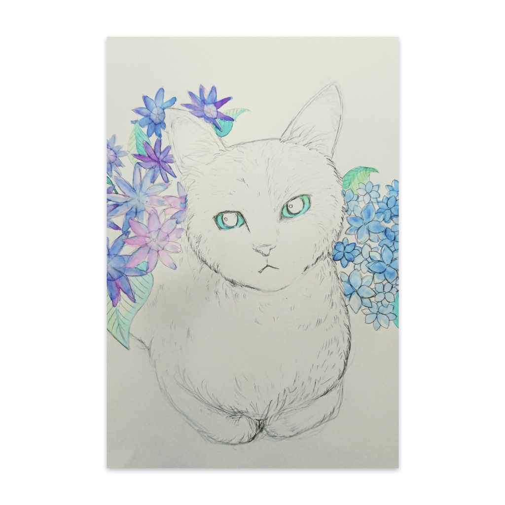 紫陽花と猫 Dagashi Booth