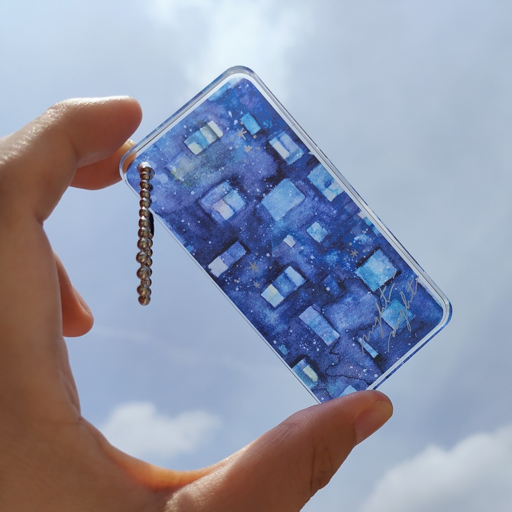 ドミノ形アクリルキーホルダー