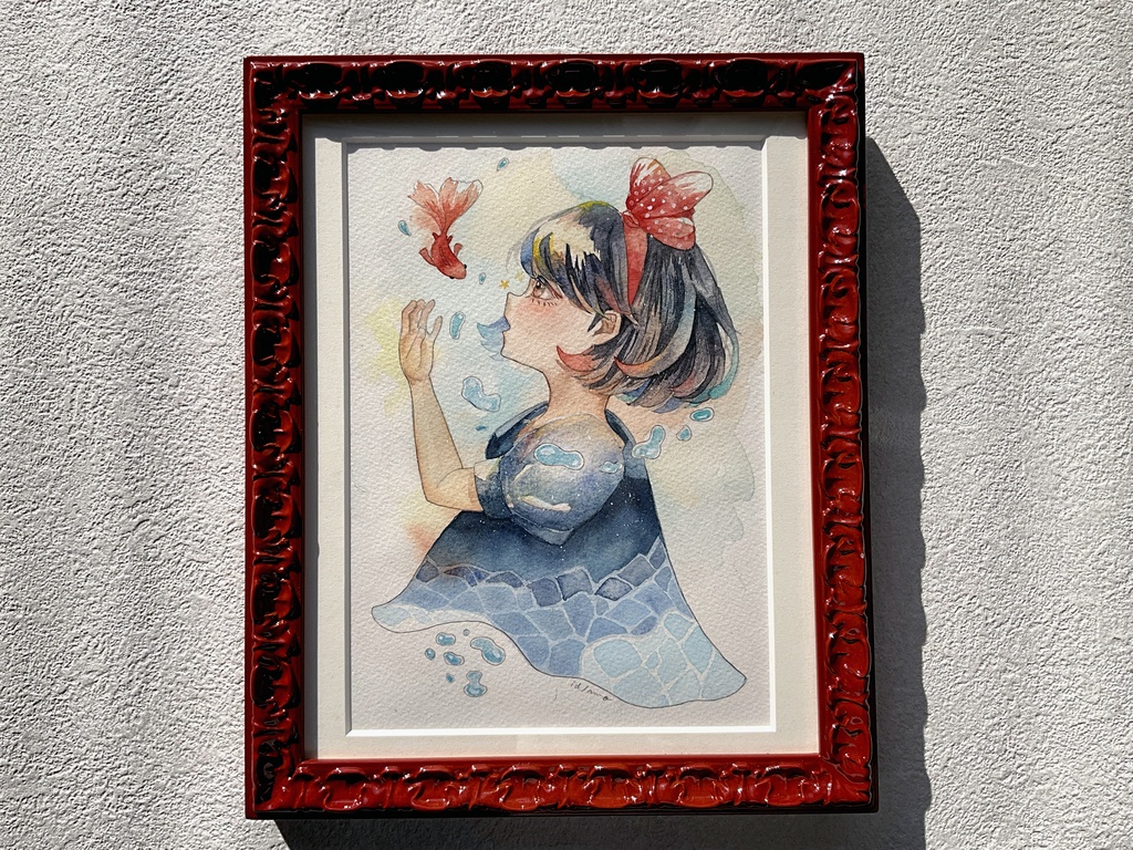 【額付き原画】小さな夏との邂逅