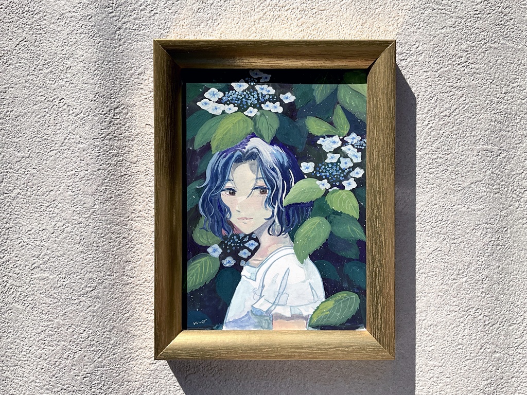  【簡易額装原画】　Bloom in shade