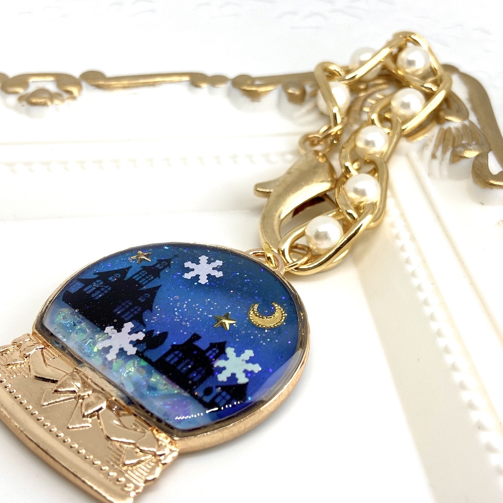 雪の降る街 バッグチャーム