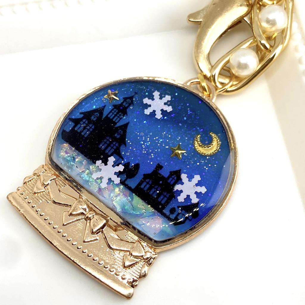 雪の降る街 バッグチャーム