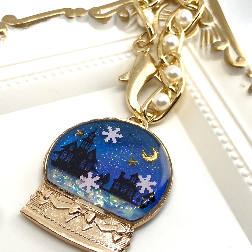 雪の降る街 バッグチャーム