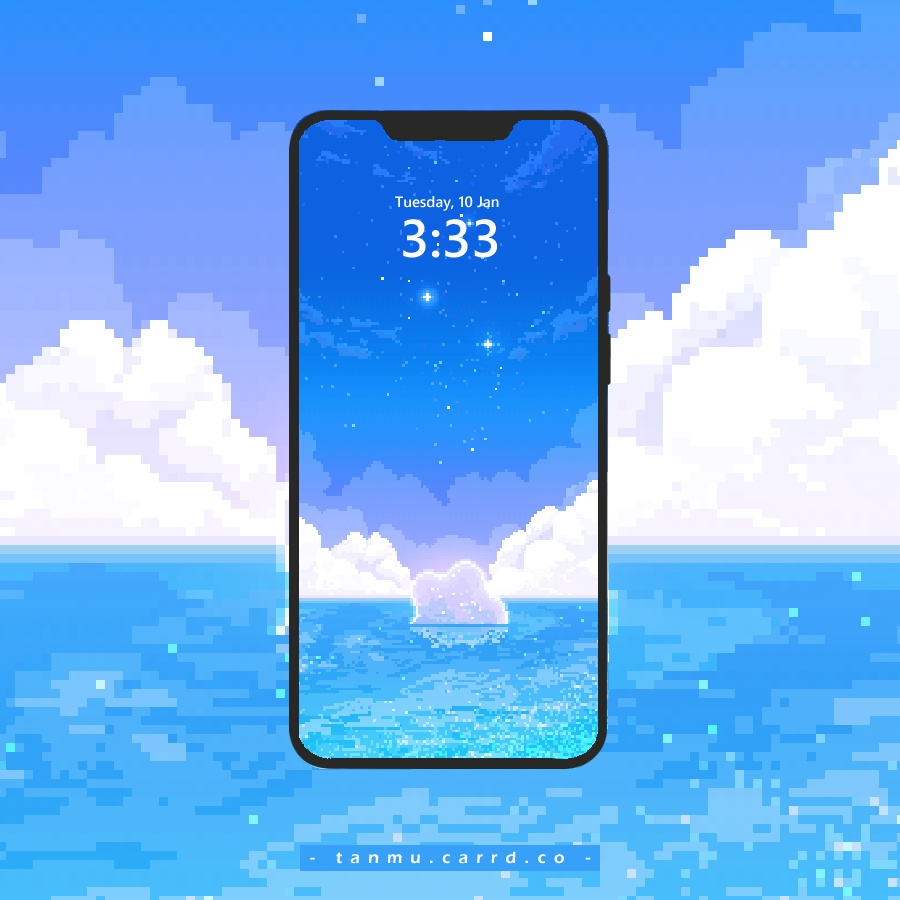 落星｜スマホ壁紙【ドット絵】
