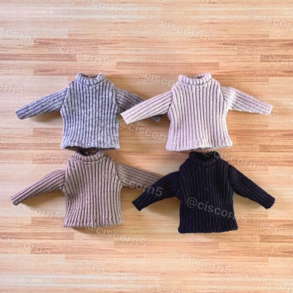 ふつうのリブハイネックセーター