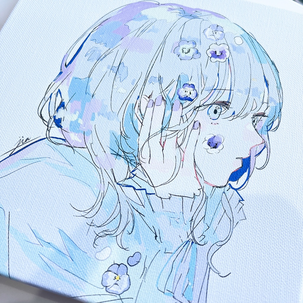 パンジー少女のキャンバスアート