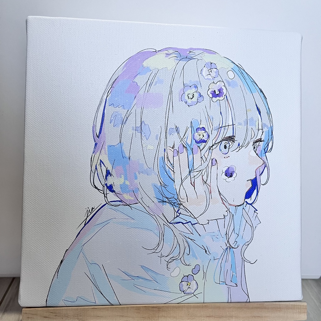 パンジー少女のキャンバスアート