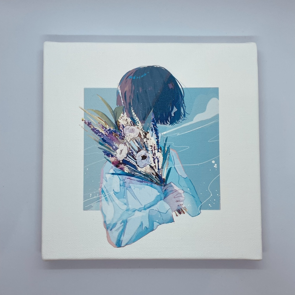 花束少女のキャンバスアート