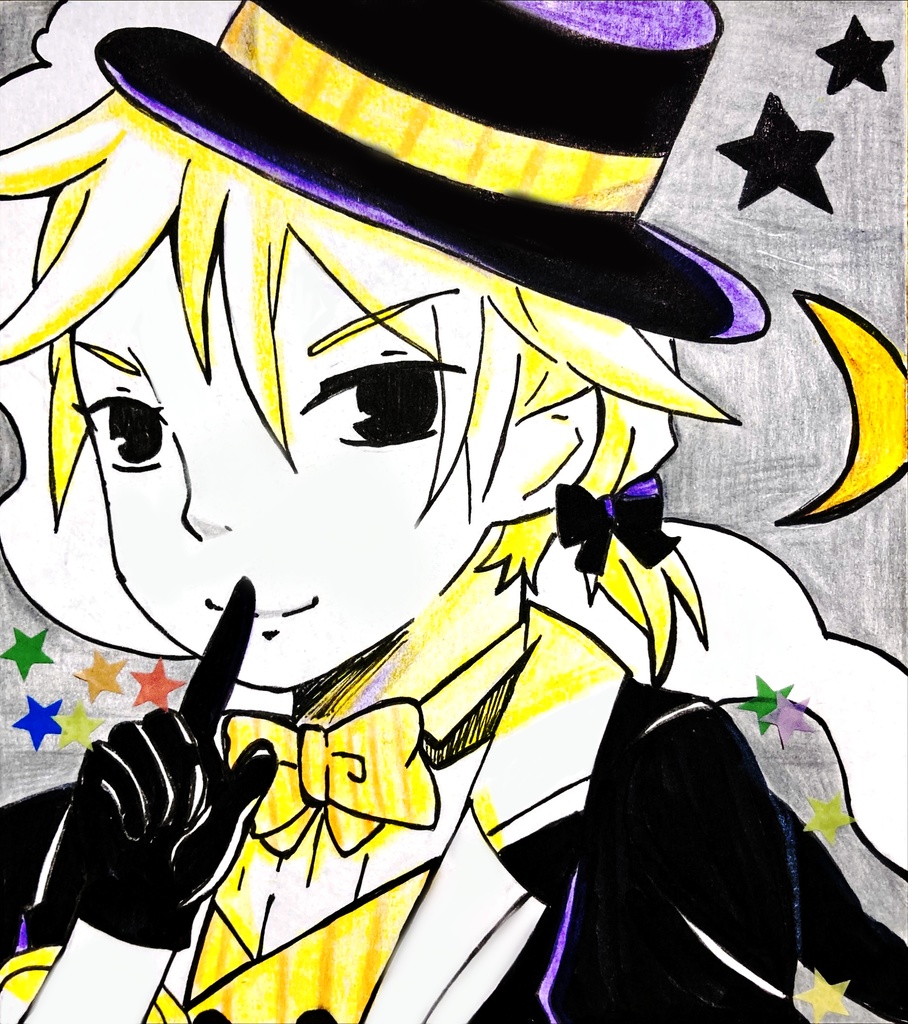 鏡音レン　色紙原画