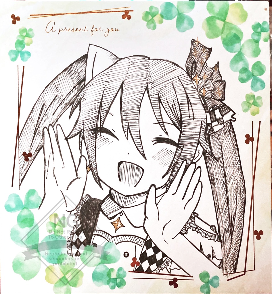 モモジャンミク　原画色紙