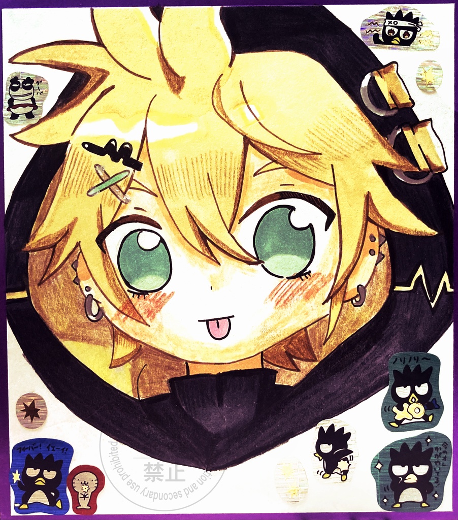 鏡音レン　色紙原画