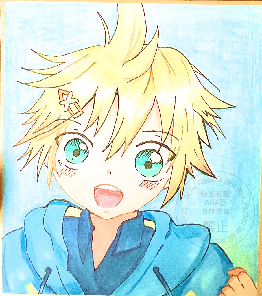 鏡音レン　色紙原画