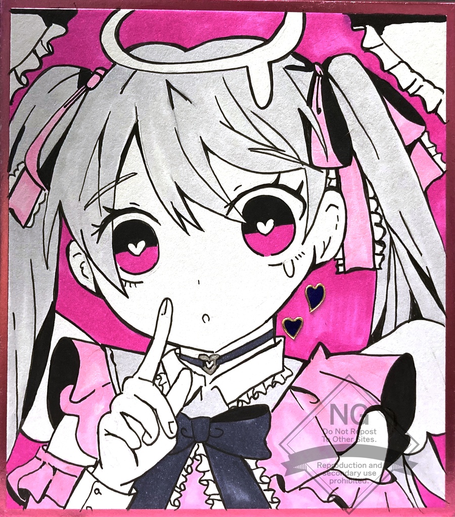 初音ミク　色紙原画
