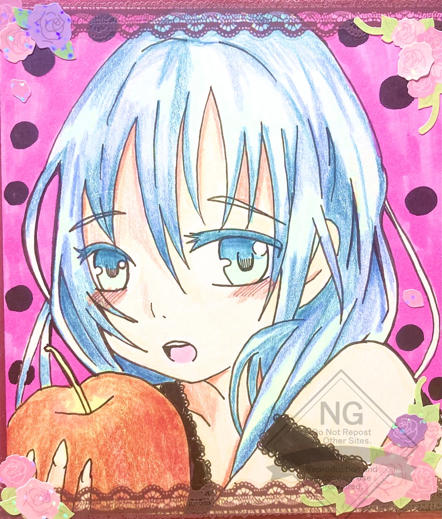 初音ミク　色紙原画