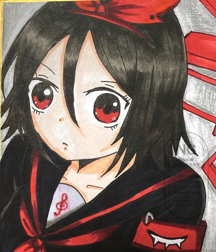 鏡音リン　色紙原画