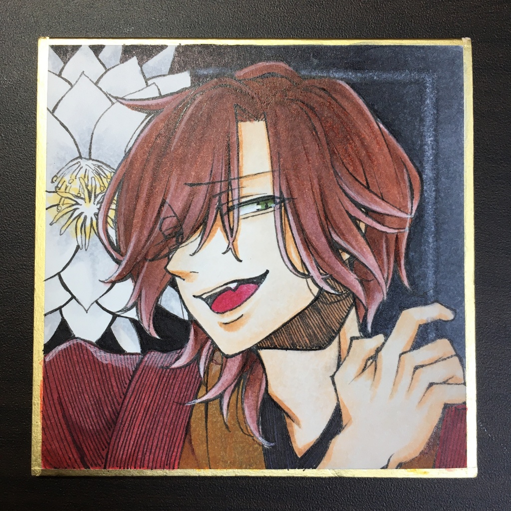 豆色紙原画【和服男子】