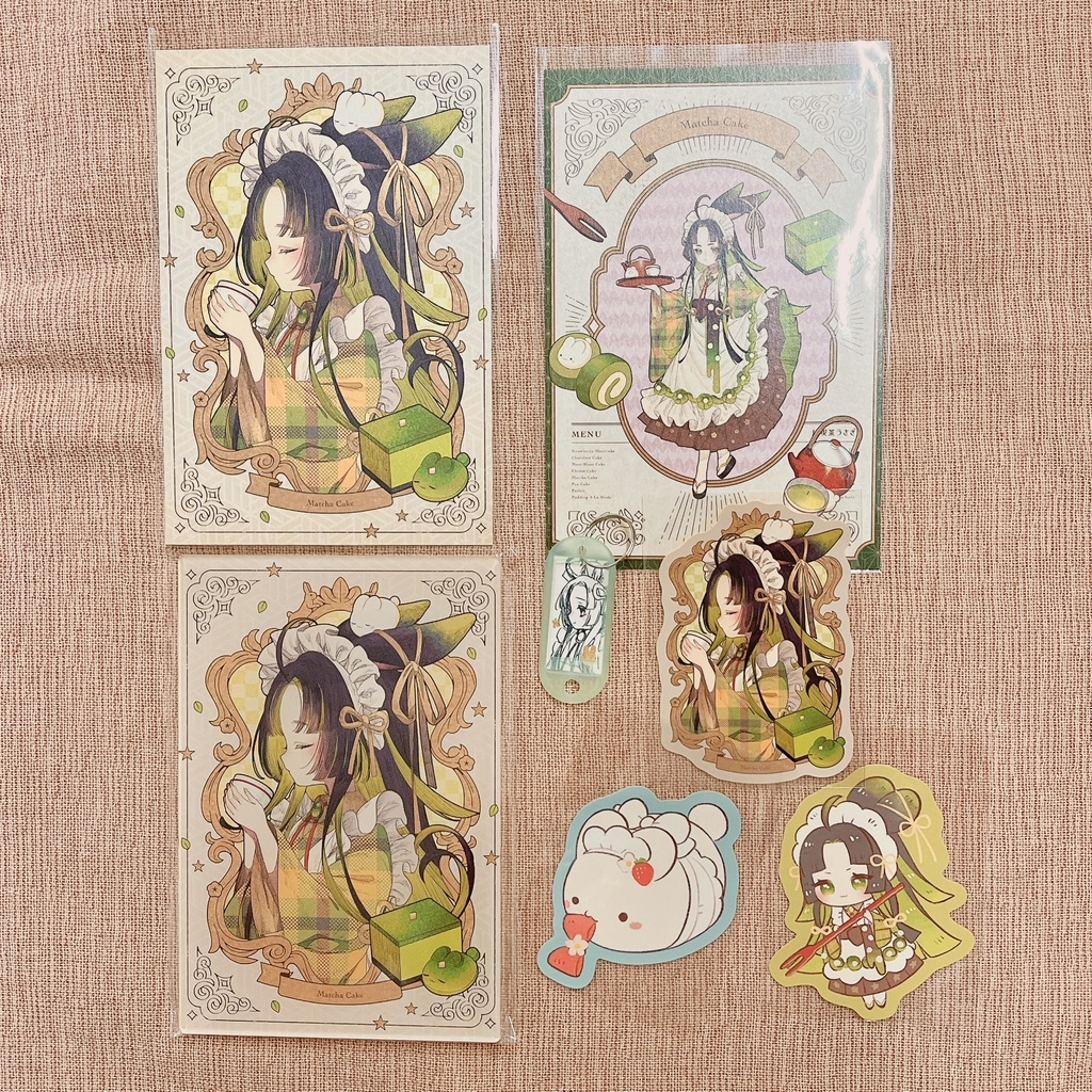 【コラボ記念】抹茶７点セット(原画キーホルダー付)