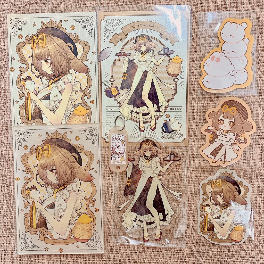 【コラボ記念】モンブラン８点セット(原画キーホルダー付)