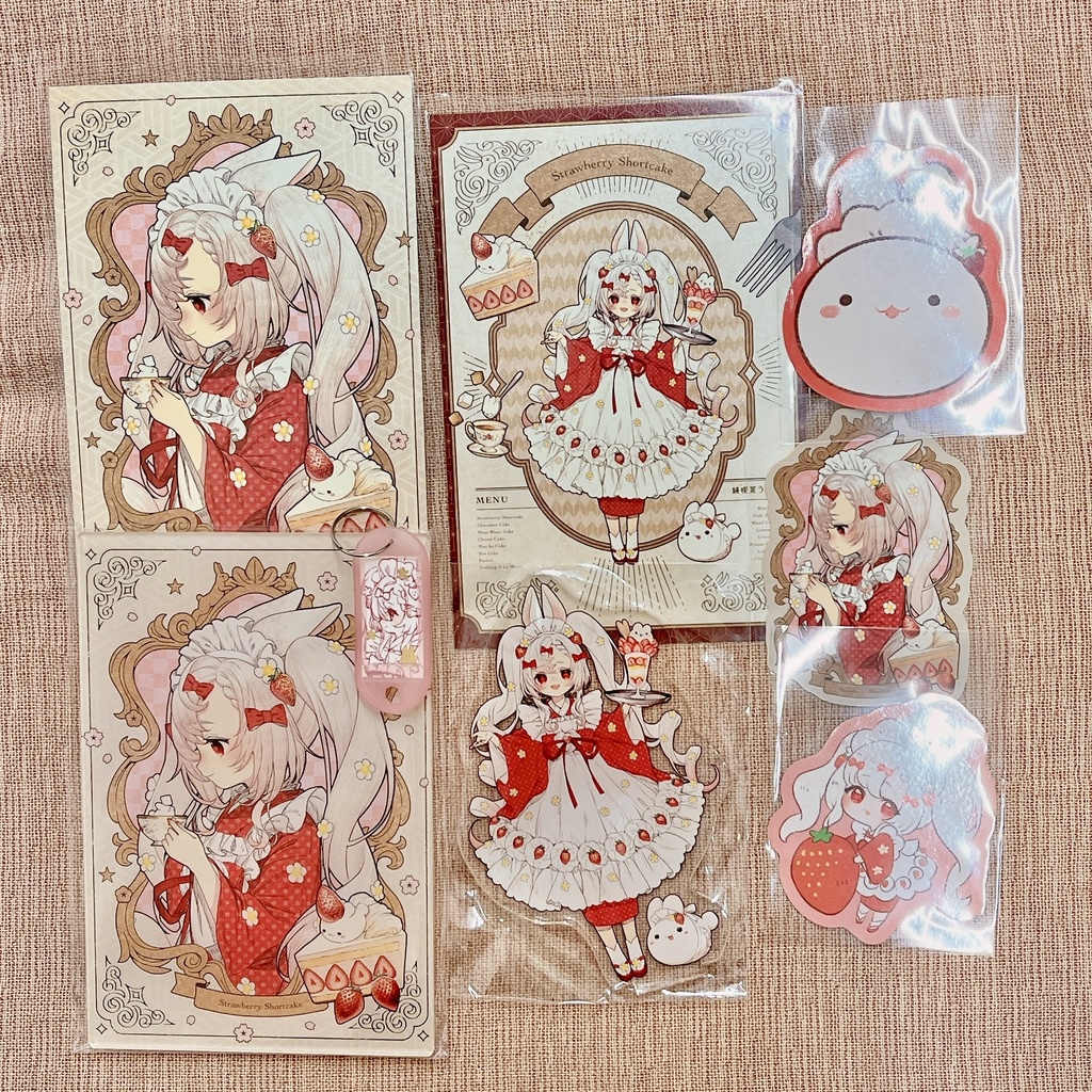 【コラボ記念】いちご８点セット(原画キーホルダー付)