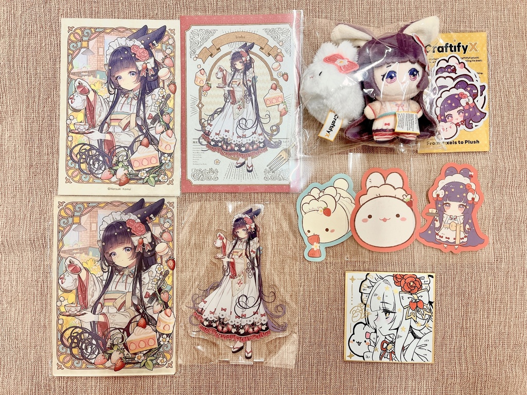 【コラボ記念】特別🐰ゐろは&だいふくうさぎセット(ぬいぐるみ＋直筆ミニ色紙付)