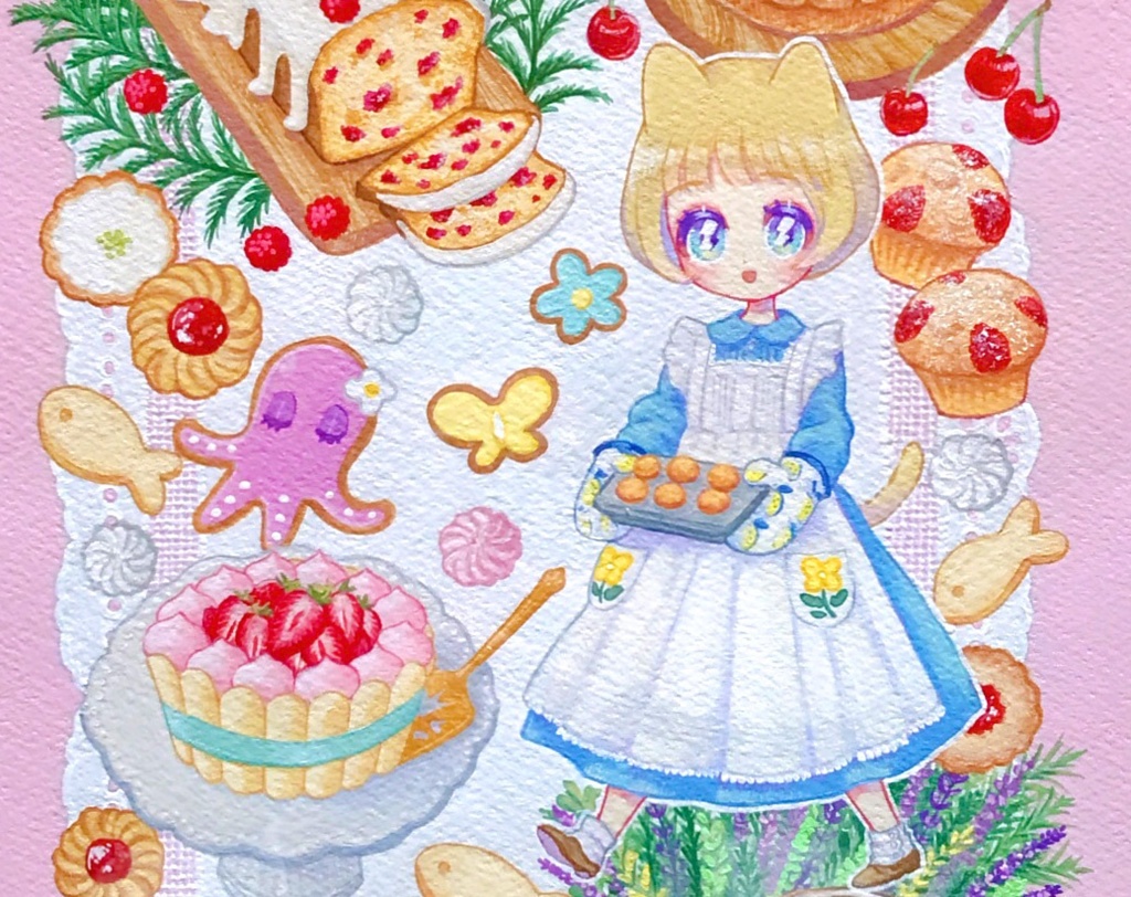 額装原画【Baked Sweets】
