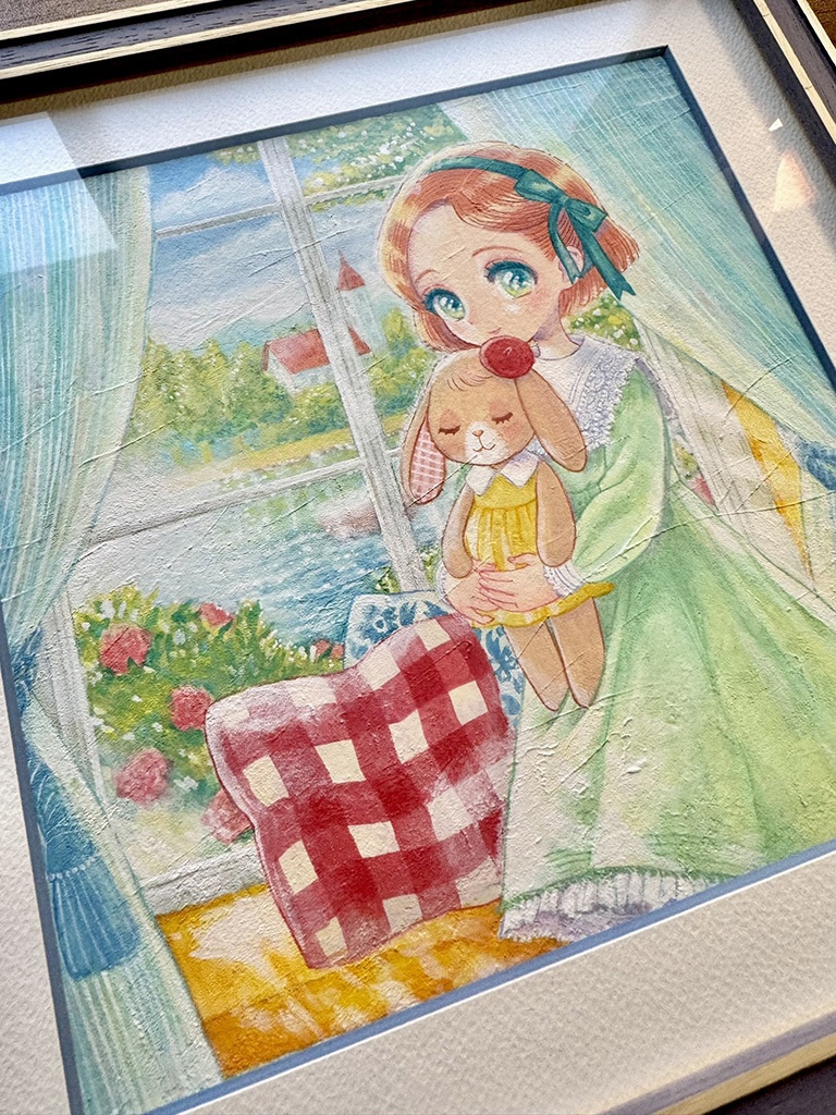 額装原画【光さす窓辺】