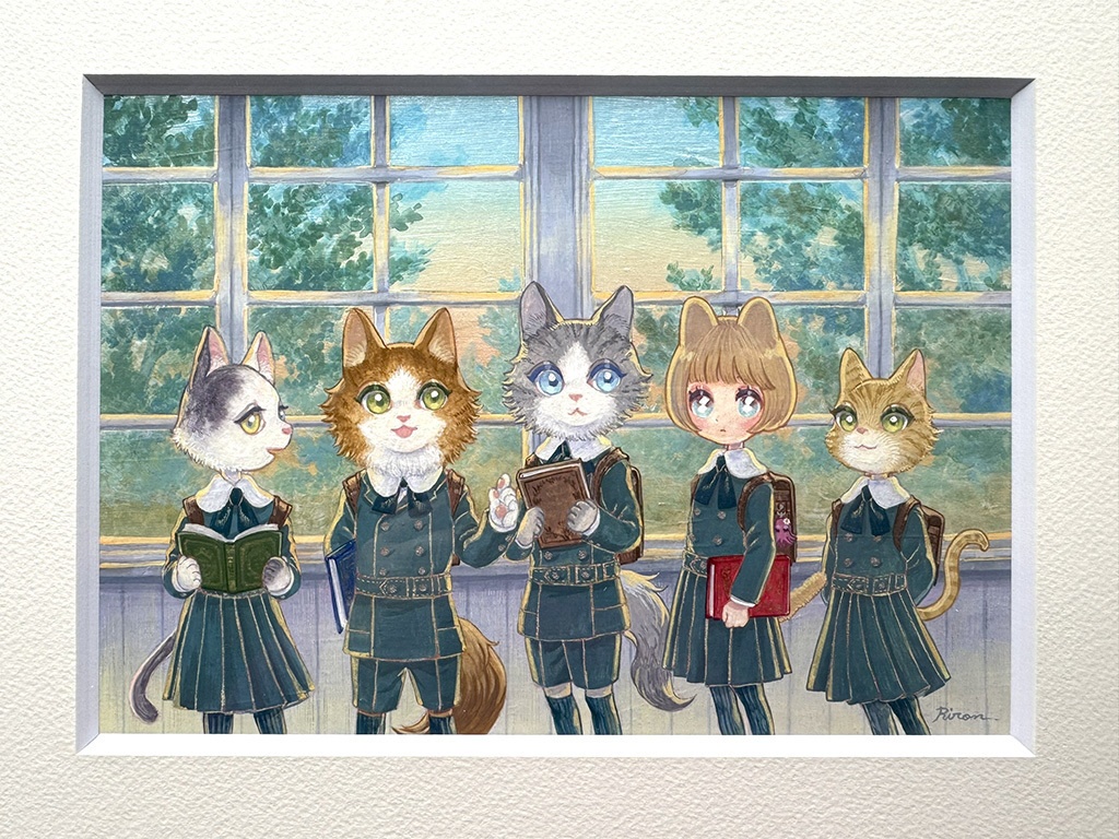 額装原画【ねこのなかにひとり】