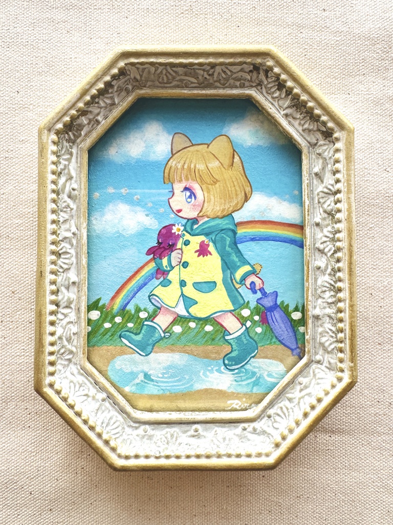額装ミニ原画【雨のちごきげん】