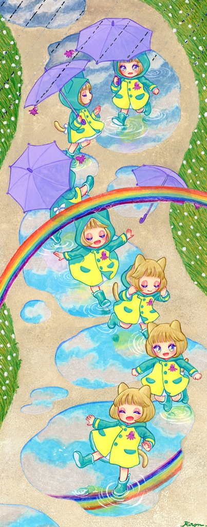 額装原画【雨のち虹】