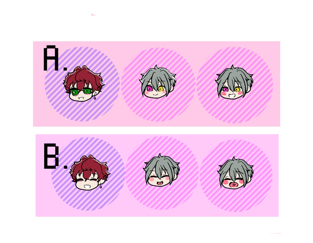 缶バッジ A/ B＜32㎜/丸型/3個セット＞（ミスオエ）