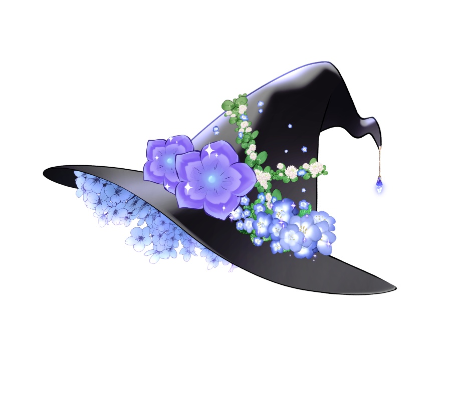 【Vtuber衣装素材】重ねて仮装ファンタジー魔女帽【VTSアイテム】