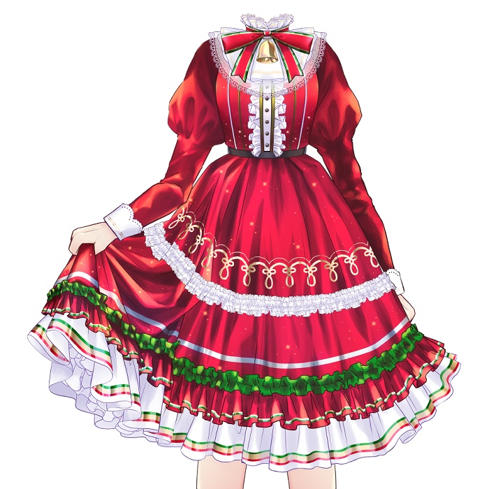 【Vtuber衣装素材】着せ替えクリスマスワンピース【VTSアイテム】