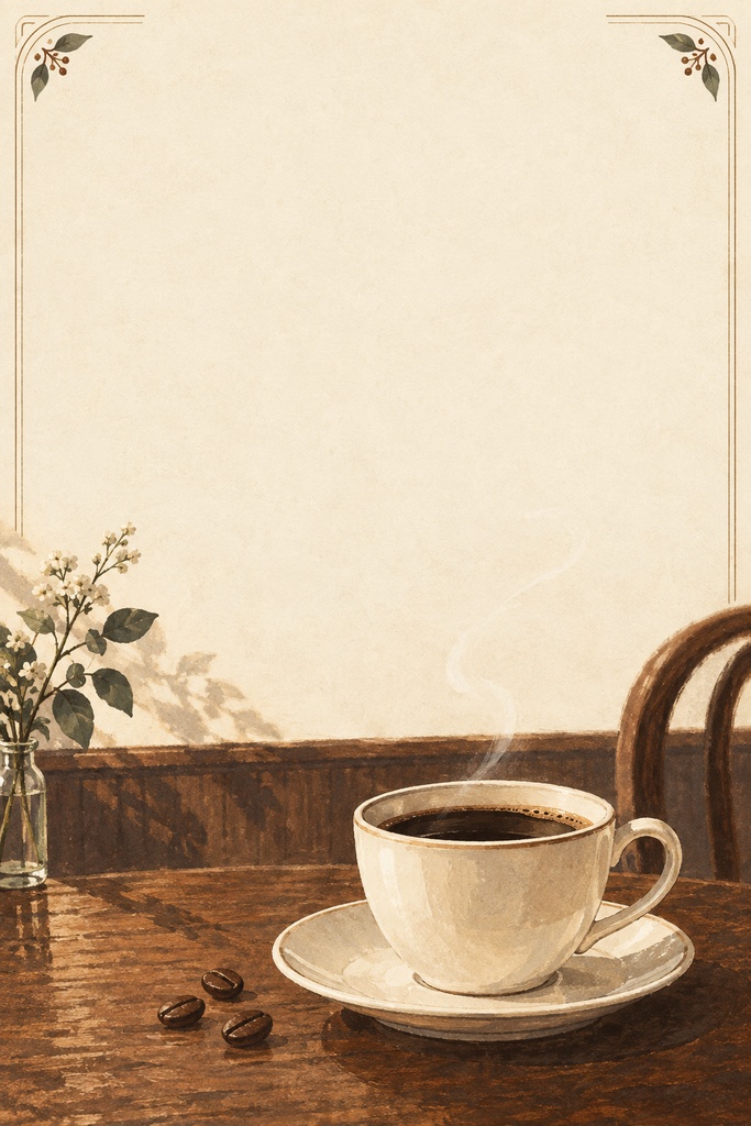 【AI生成】喫茶の余白。文字を載せるレトロ喫茶の背景PNG 3点
