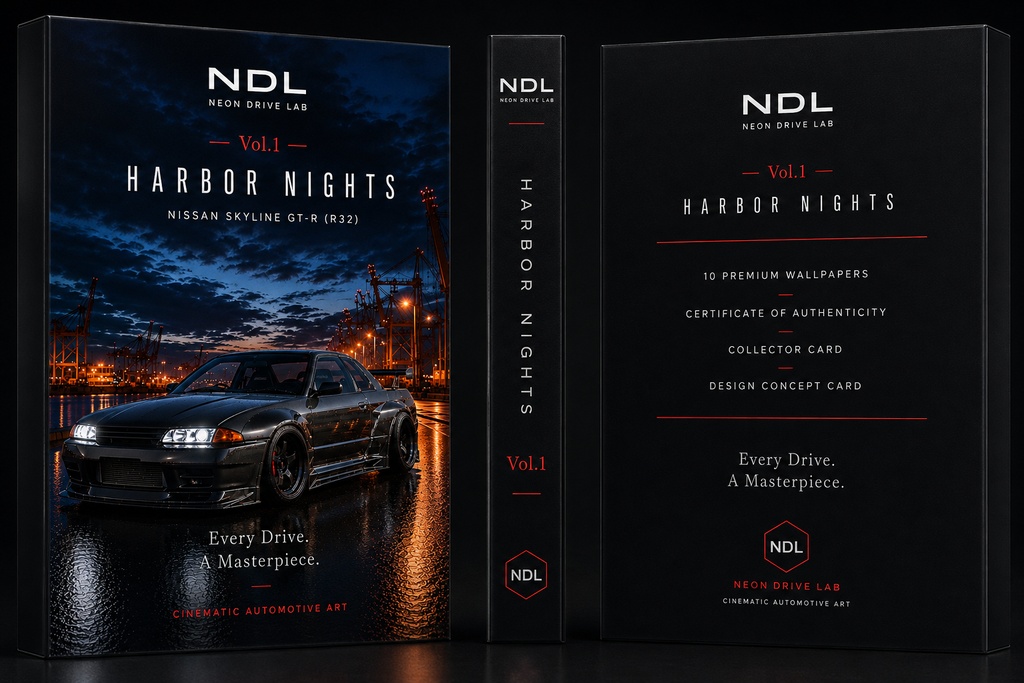 NEON DRIVE LAB Vol.1 – HARBOR NIGHTS | R32 Wallpaper Collection