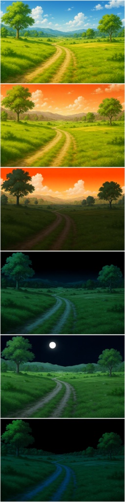 背景素材「はじまりの草原」時間帯差分6点込み