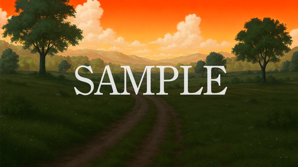 背景素材「はじまりの草原」時間帯差分6点込み