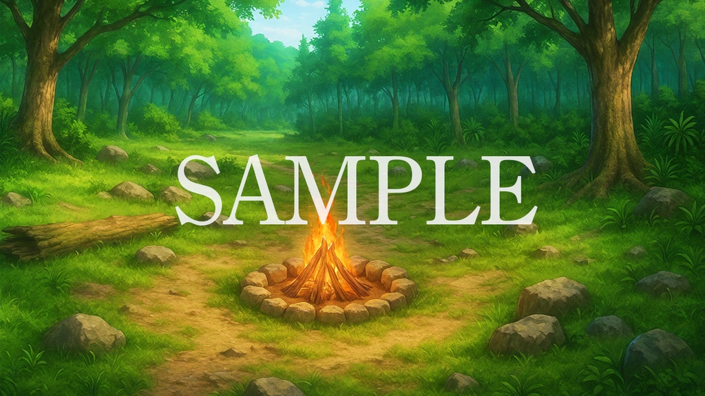 背景素材「旅の野営地」時間帯差分6点込み