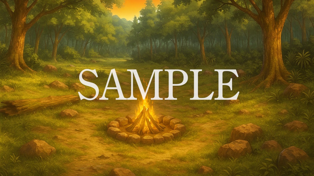 背景素材「旅の野営地」時間帯差分6点込み