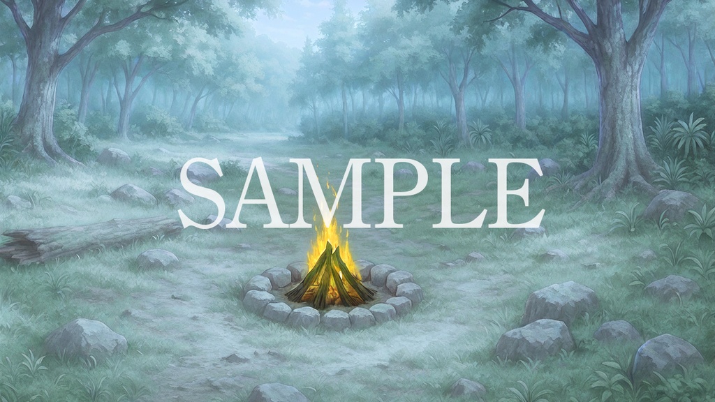 背景素材「旅の野営地」時間帯差分6点込み