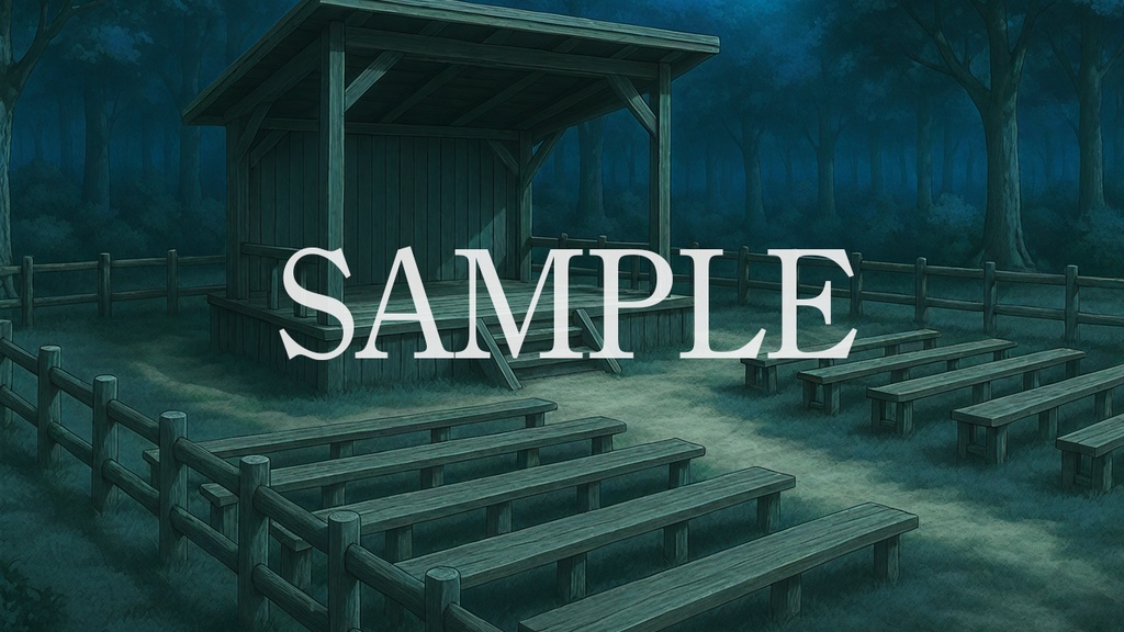 背景素材「村の集会場」時間帯差分5点込み