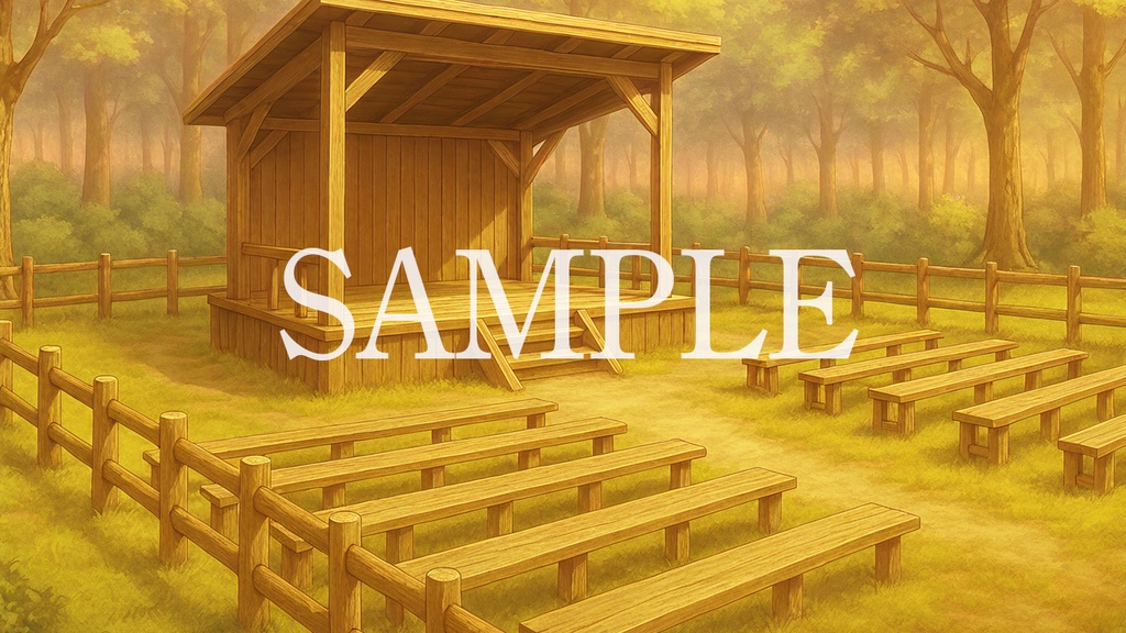 背景素材「村の集会場」時間帯差分5点込み